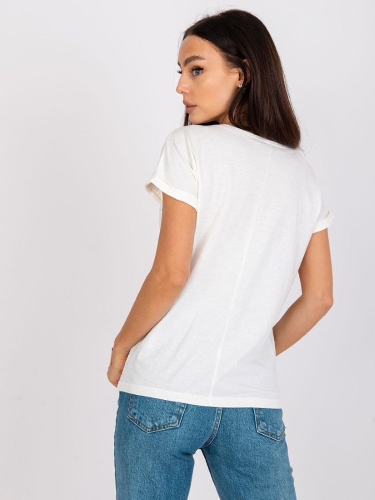 T-shirt damski, ecru, Mayflies