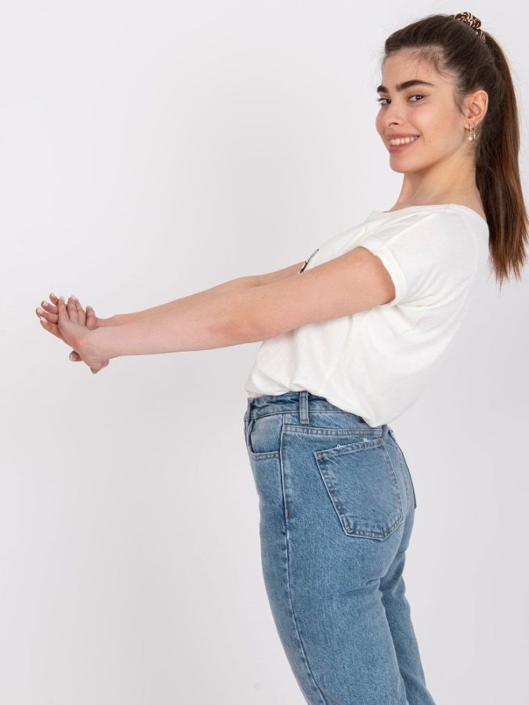 T-shirt damski, ecru, Mayflies