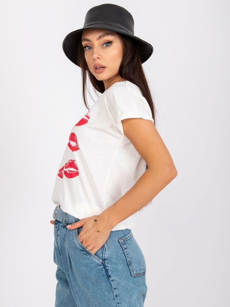 T-shirt damski, ecru, Mayflies