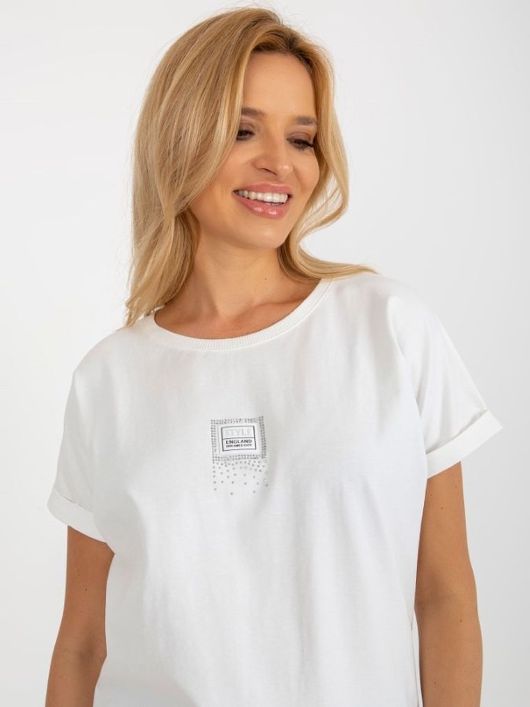 T-shirt damski, ecru, Relevance