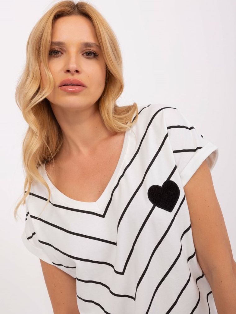 T-shirt damski, ecru, Relevance