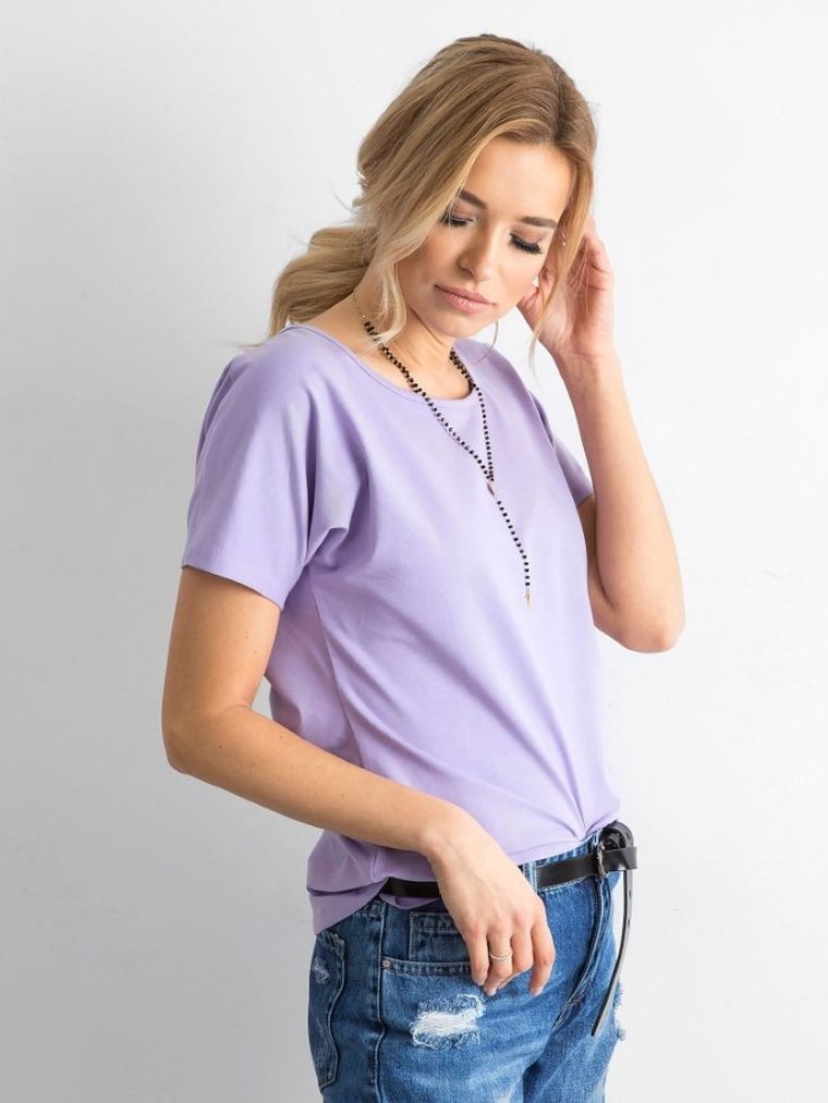 T-shirt damski, fioletowy, Basic Feel Good