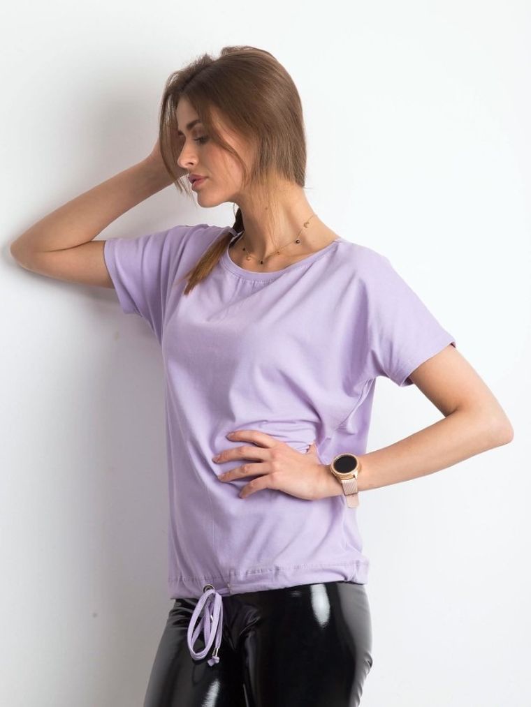T-shirt damski, fioletowy, Basic Feel Good