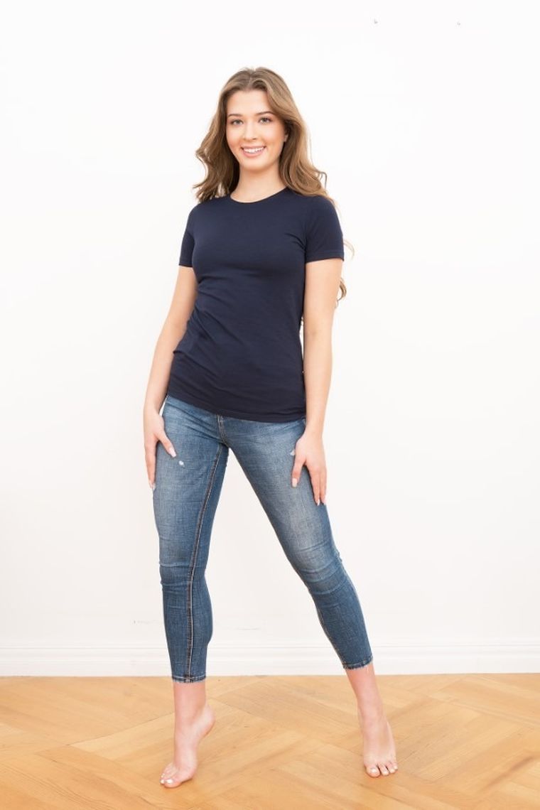 T-shirt damski, granatowy, Ibiza, Italian Fashion