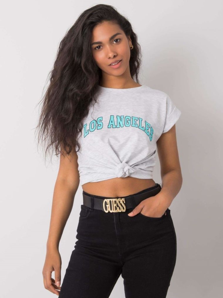 T-shirt damski, jasnoszary, Rue Paris