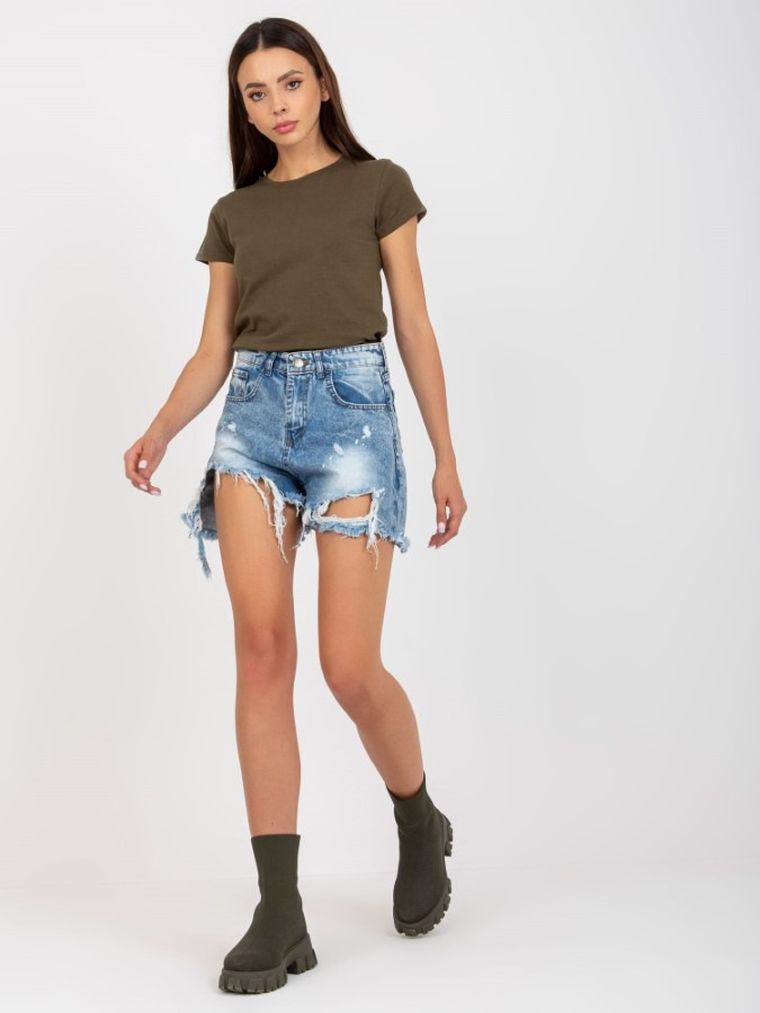 T-shirt damski, khaki, Basic Feel Good