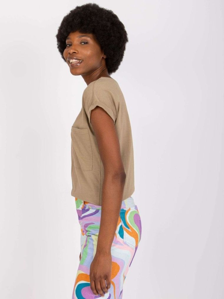 T-shirt damski, khaki, Mayflies