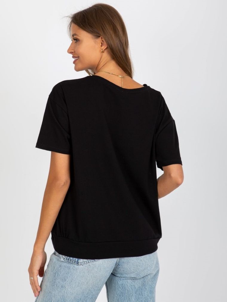 T-shirt damski, oversize, czarny, Relevance