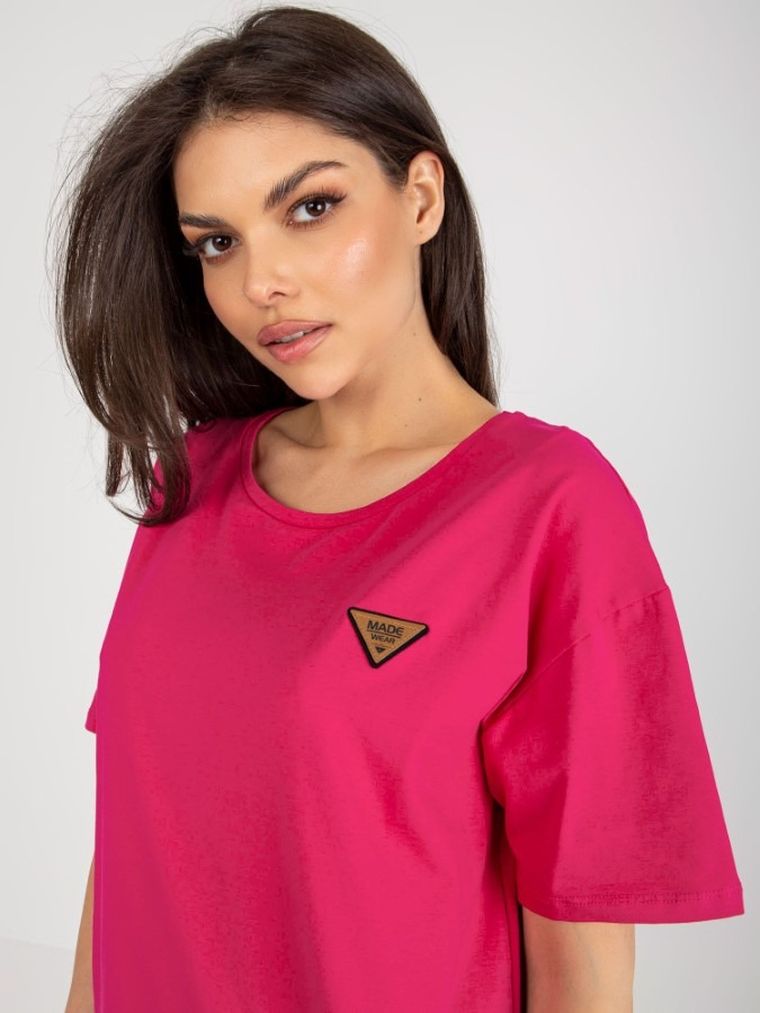 T-shirt damski, oversize, różowy, Relevance