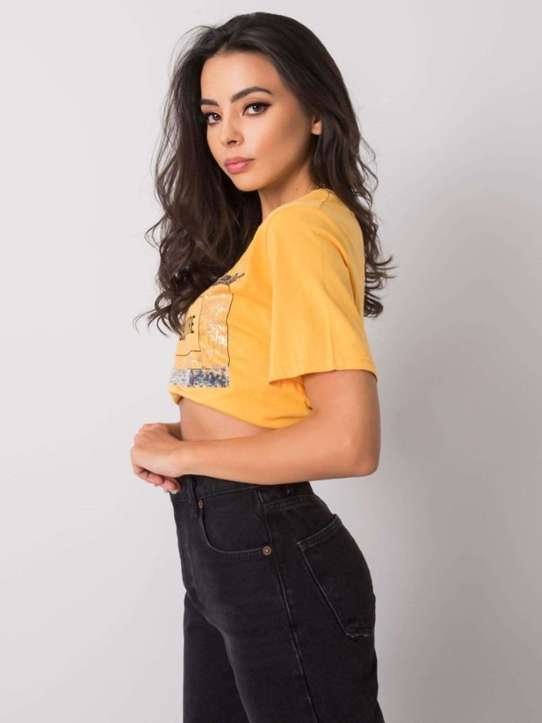 T-shirt damski, pomarańczowy, Pepper & Mint