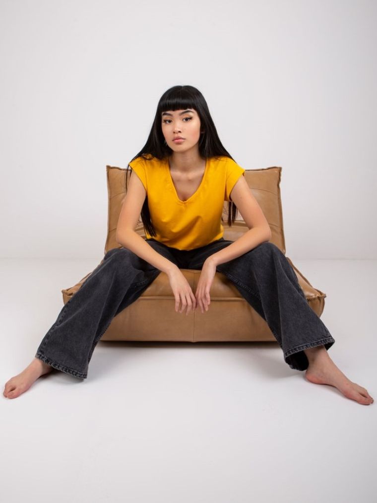 T-shirt damski, pomarańczowy, Rue Paris