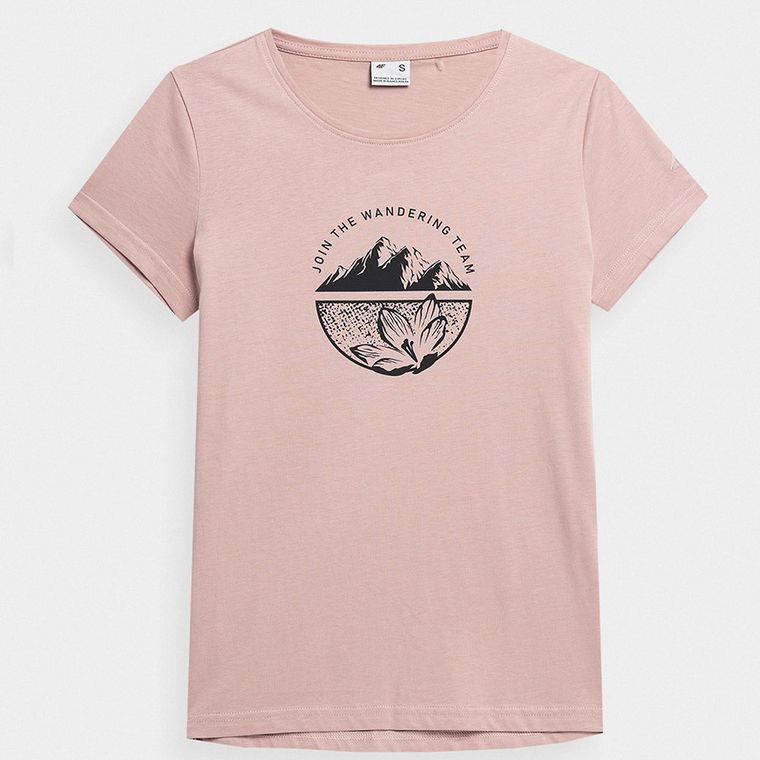 T-shirt damski, różowy, 4F