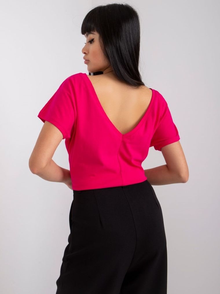 T-shirt damski, różowy, Basic Feel Good