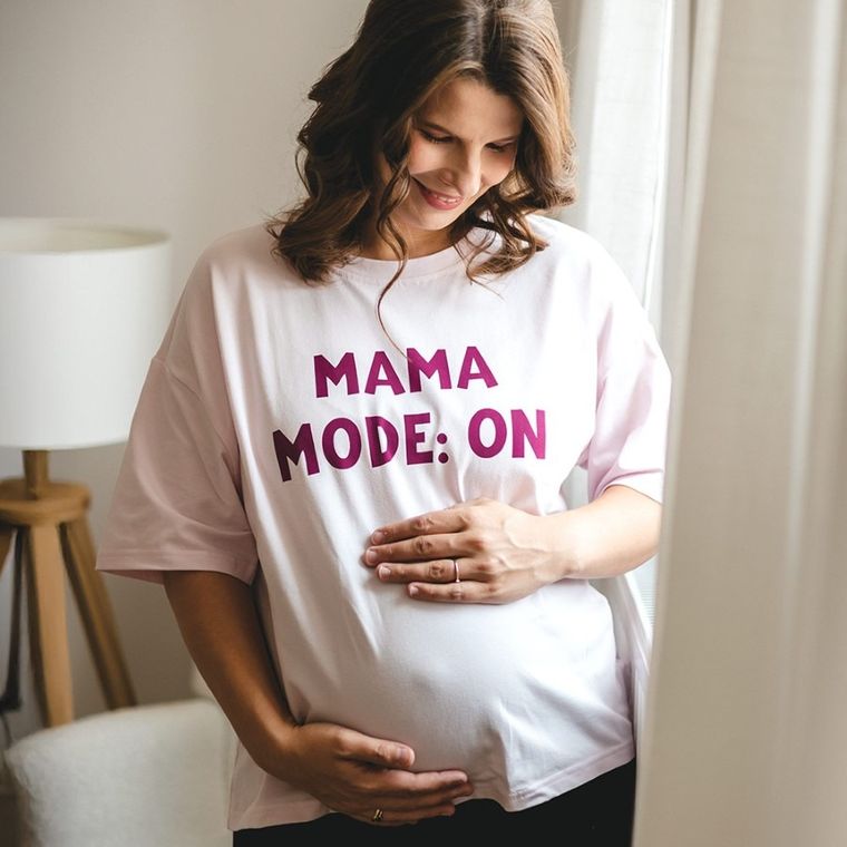 T-shirt damski, różowy, Eevi