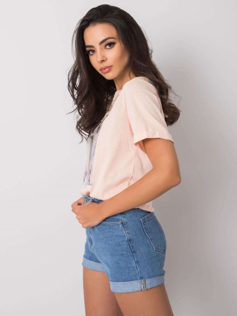 T-shirt damski, różowy, Pepper & Mint