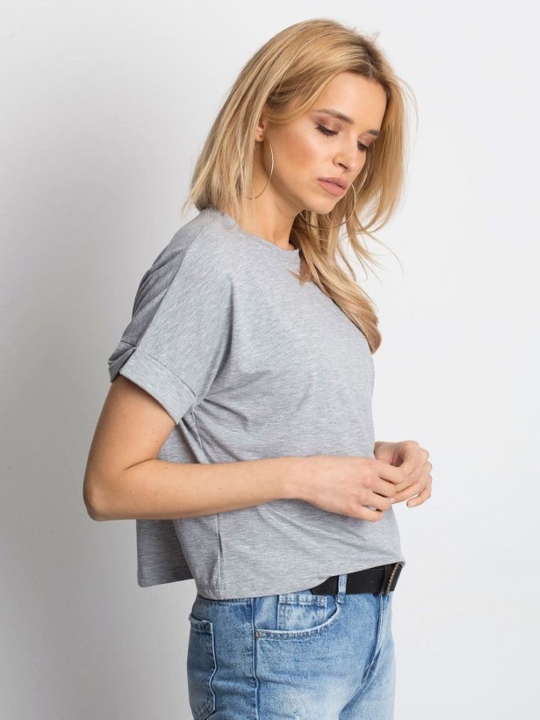 T-shirt damski, szary, Basic Feel Good