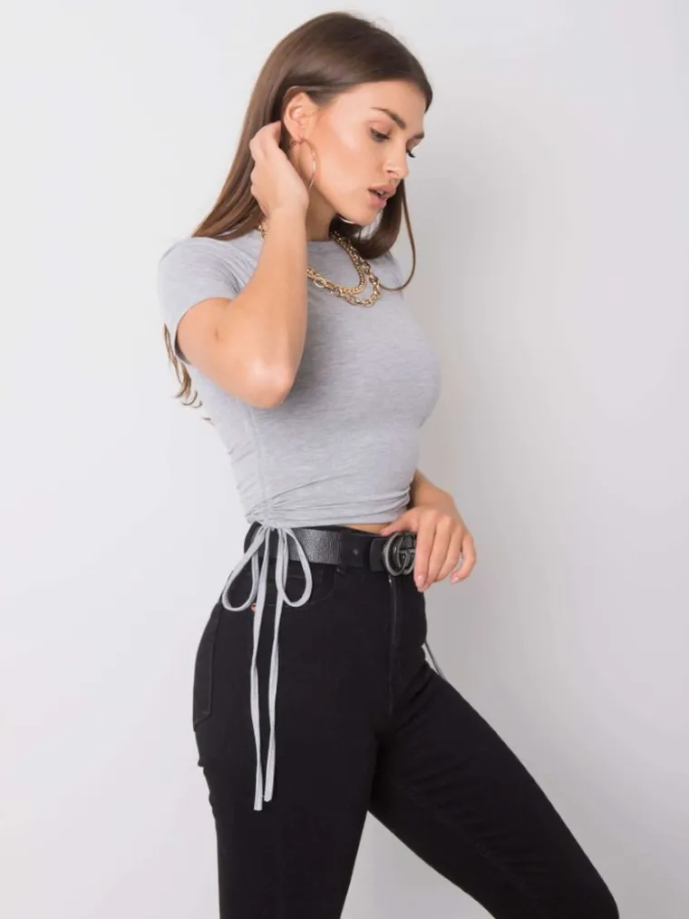 T-shirt damski, szary, Basic Feel Good