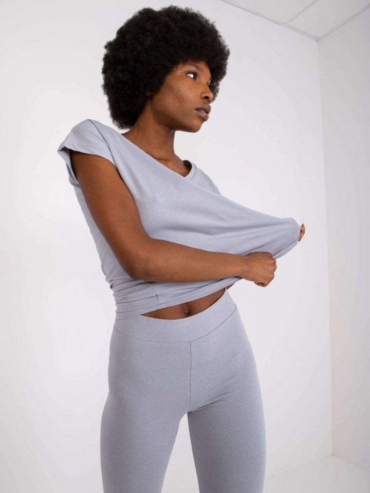 T-shirt damski, szary, Basic Feel Good