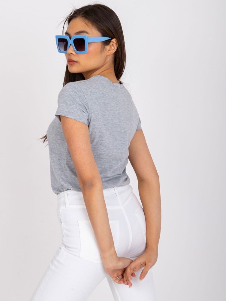 T-shirt damski, szary, Basic Feel Good