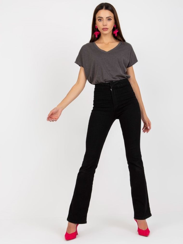 T-shirt damski, szary, Basic Feel Good