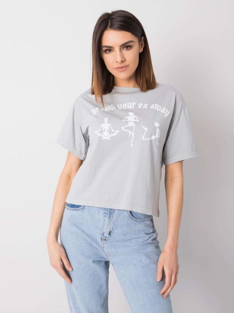 T-shirt damski, szary, Rue Paris