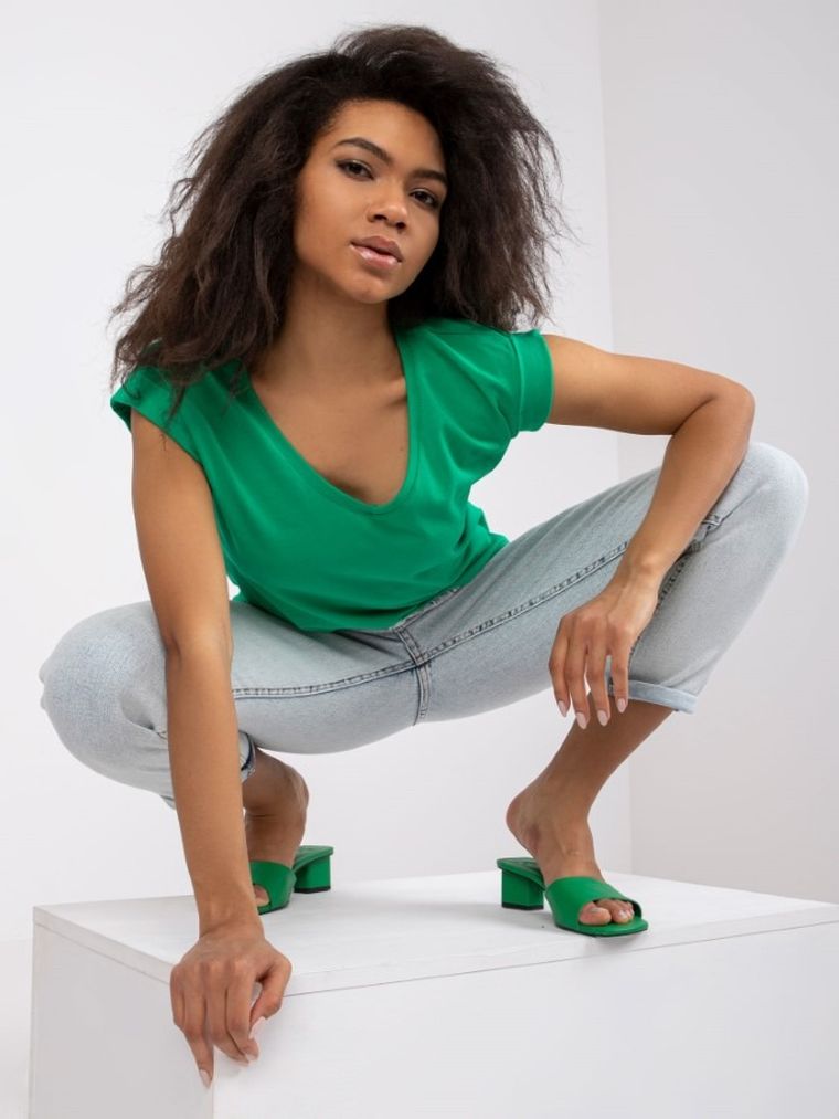 T-shirt damski, zielony, Rue Paris