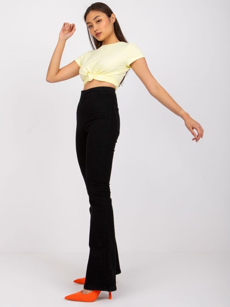 T-shirt damski, żółty, Basic Feel Good