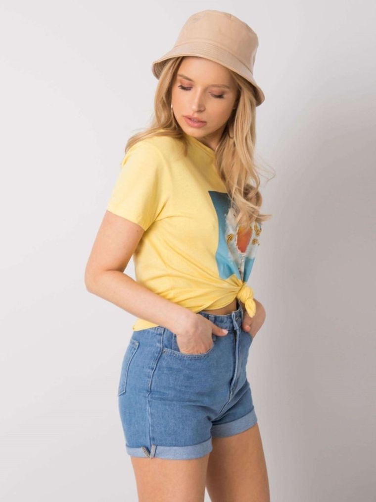 T-shirt damski, żółty, Pepper & Mint