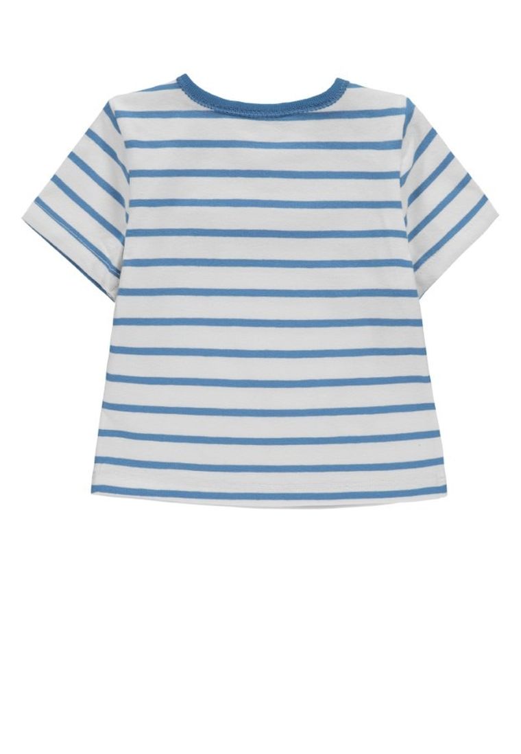 T-shirt dziecięcy, biały, niebieski, Kanz