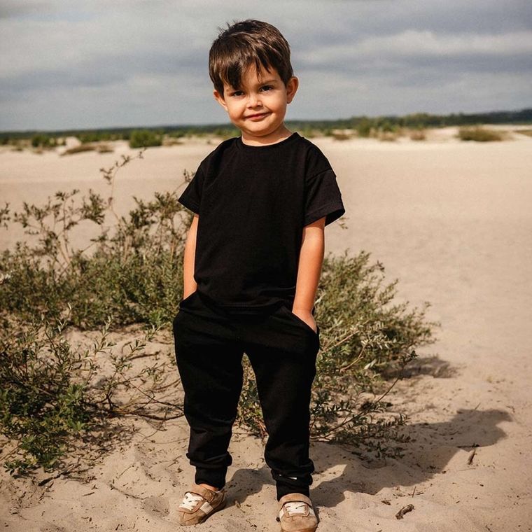 T-shirt dziecięcy, czarny, Eevi