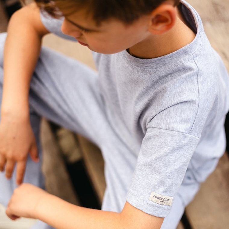 T-shirt dziecięcy, szary, Eevi