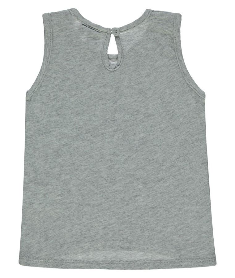T-shirt dziewczęcy bez rękawów, szary, Kanz