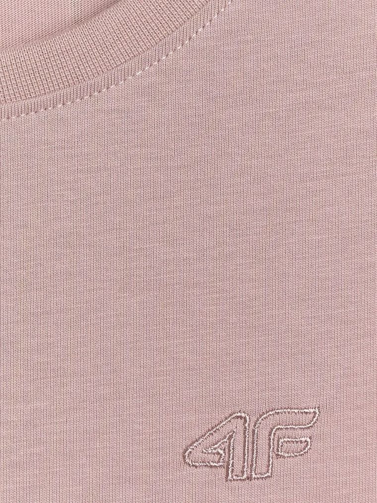 T-shirt dziewczęcy, beżowy, 4F