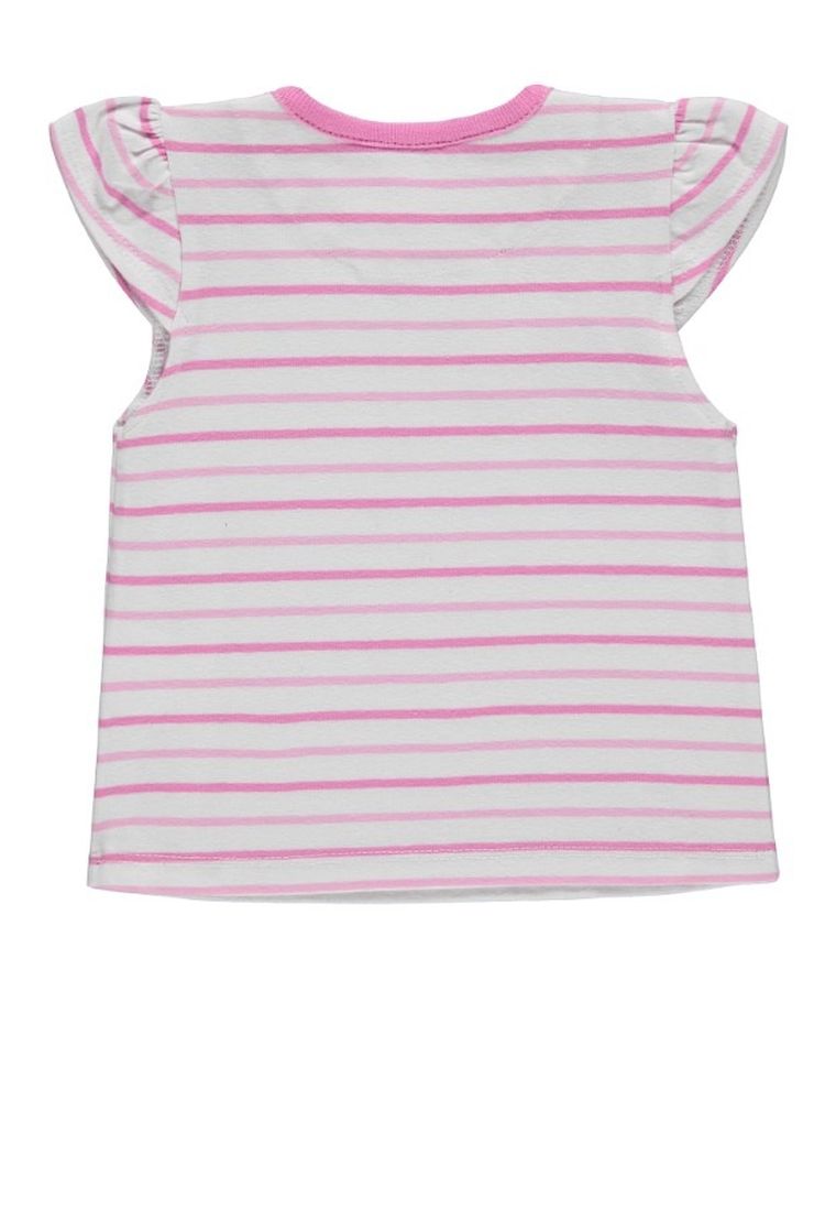 T-shirt dziewczęcy, biało-różowy, Kanz