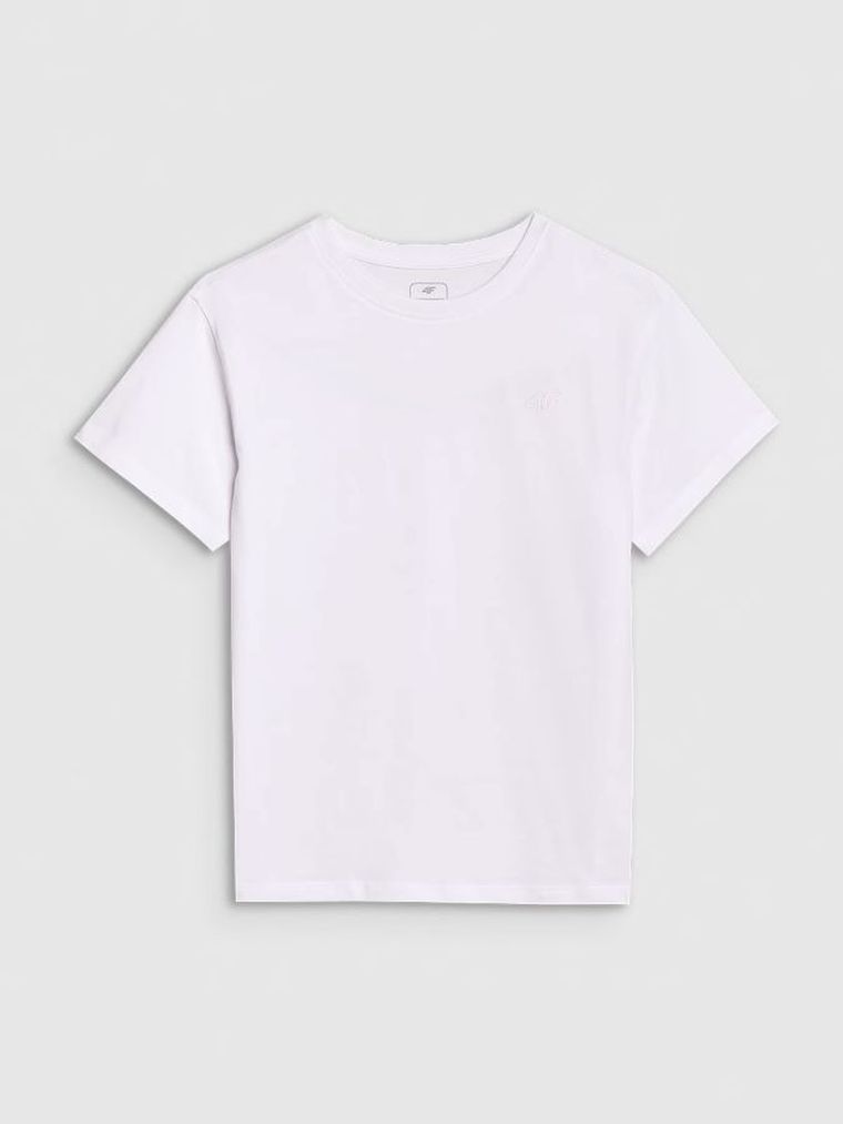 T-shirt dziewczęcy, biały, 4F
