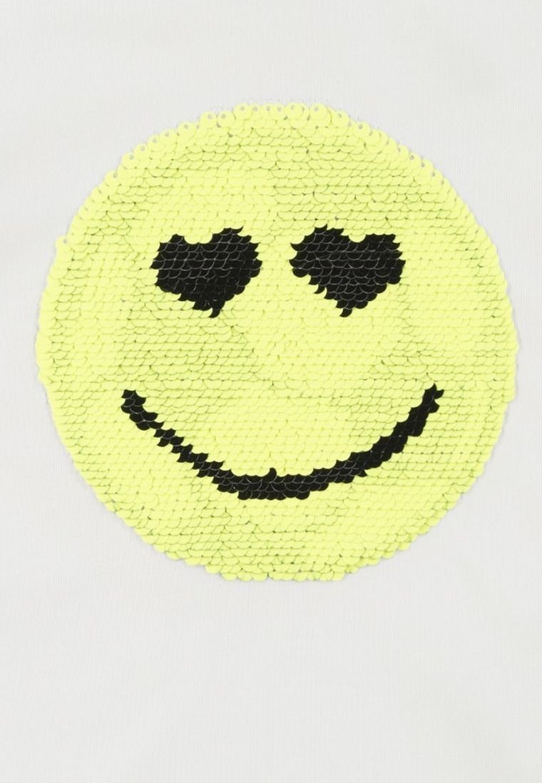 T-shirt dziewczęcy, biały, dwustronne cekiny, Tom Tailor