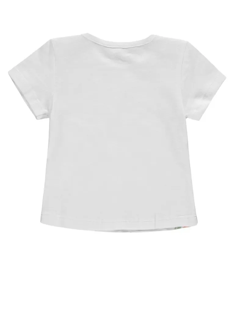 T-shirt dziewczęcy, biały, Kanz