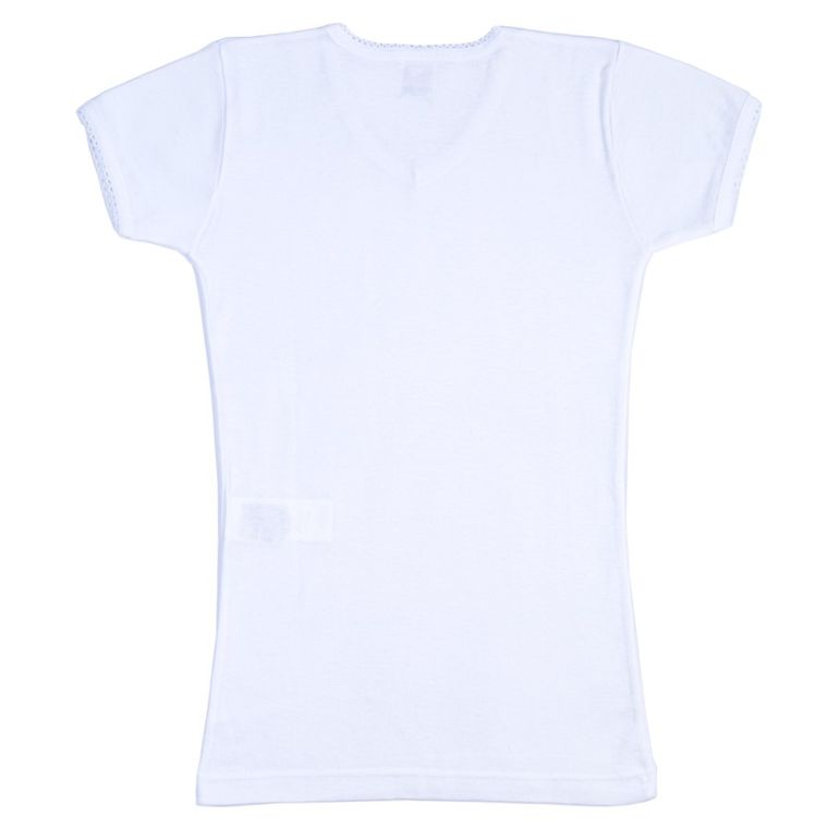 T-shirt dziewczęcy, biały, Olimpias