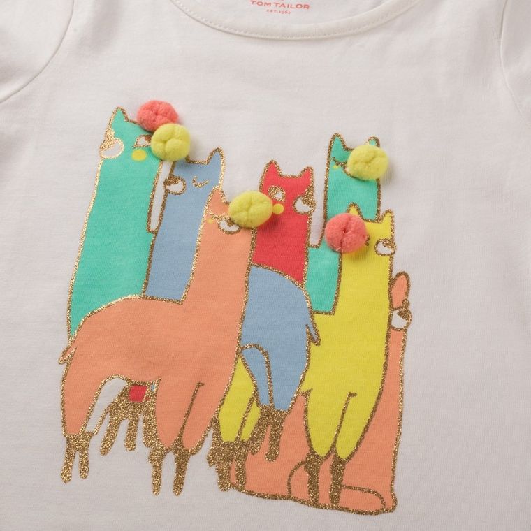 T-shirt dziewczęcy, biały, Tom Tailor