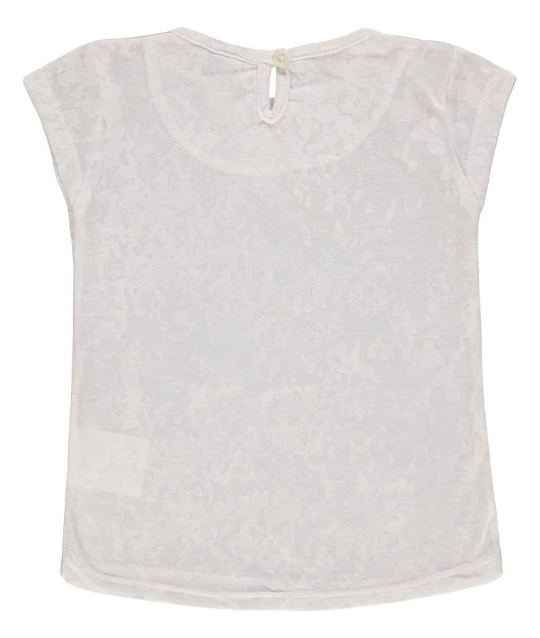 T-shirt dziewczęcy, biały, transparentny, Kanz