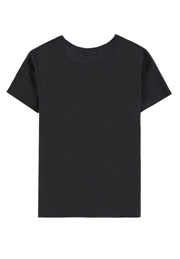 T-shirt dziewczęcy, grafitowy, Tom Tailor