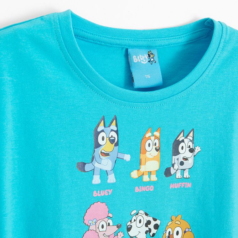 T-shirt dziewczęcy, niebieski, Bluey, Licence Brand