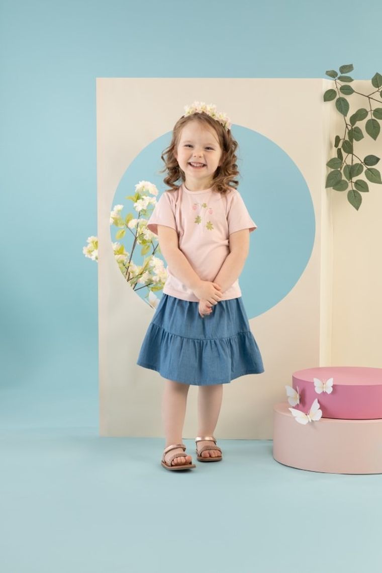 T-shirt dziewczęcy, różowy, Pinokio