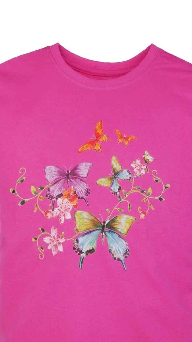 T-shirt dziewczęcy, różowy, Tup Tup