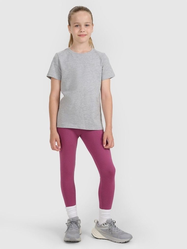 T-shirt dziewczęcy, szary, 4F