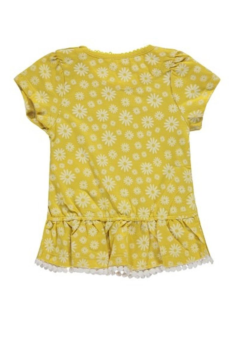 T-shirt dziewczęcy, żółty, Kanz