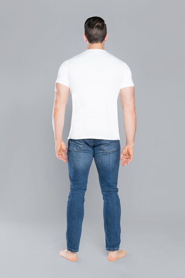 T-shirt męski, biały, Ikar, Italian Fashion
