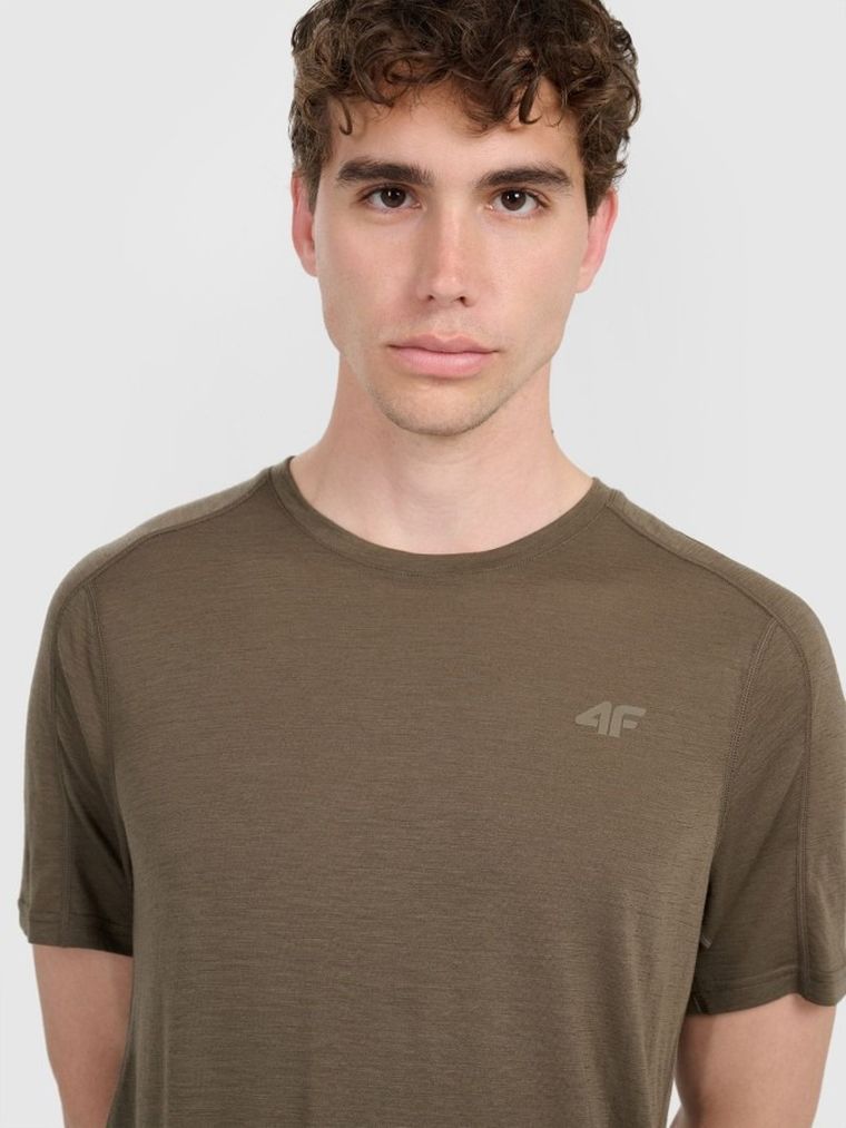 T-shirt męski, brązowy, 4F