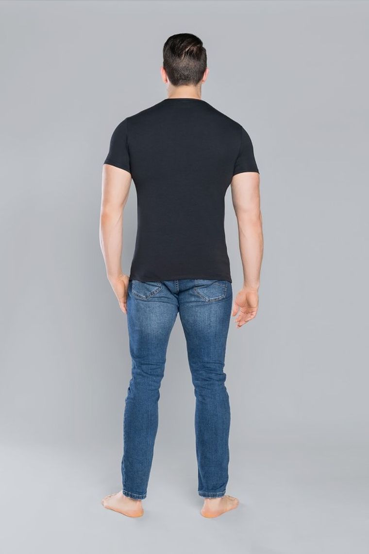 T-shirt męski, czarny, Ikar, Italian Fashion