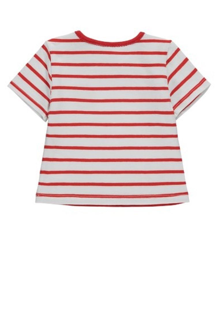 T-shirt niemowlęcy, czerwono-biały, Kanz